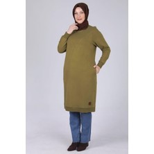 Ottoman Wear Büyük Beden Basic Tunik Olive OTW2049