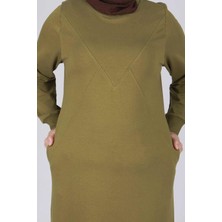 Ottoman Wear Büyük Beden Basic Tunik Olive OTW2049