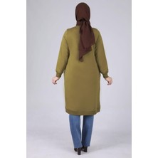 Ottoman Wear Büyük Beden Basic Tunik Olive OTW2049