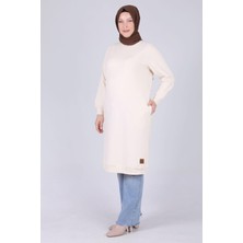 Ottoman Wear Büyük Beden Basic Tunik Vanilya OTW2049