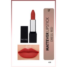 Note Mattever Lipstick Yarı Mat Saten Bitişli Ruj 17 Dress Red - Kızıl Kahverengi