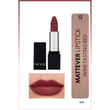 Note Mattever Lipstick Yarı Mat Saten Bitişli Ruj 12 Wine Tasting Red - Mor