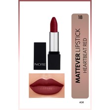 Note Mattever Lipstick Yarı Mat Saten Bitişli Ruj 18 Heartbeat Red - Kızıl Kahverengi