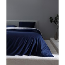 Madame Coco Coyne Çift Kişilik %100 Pamuk Baskılı Saten Nevresim Takımı - Lacivert