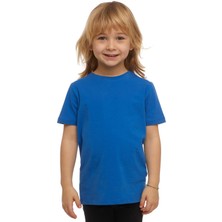 Saks Basic Unisex Çocuk Sıfır Yaka Kısa Kollu Tişört