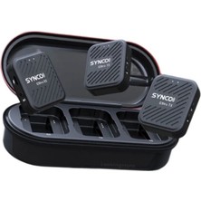 SYNCO G1a2 Pro Kablosuz Yaka Mikrofonu - Şarj Istasyonu Dahil Verici Alıcı Kiti Dslr Kamera Smartphone
