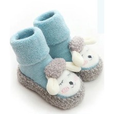 Petityu Kuzu Patik Kaydırmaz Kolay Giydirilen Sıcacık Tutan Ev Terliği 9-18 Ay