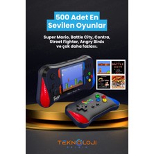 Teknoloji Gelsin 500 Oyun Retro Sup Konsolu X7M 3,5 Inç Ekran Video Oyunları  Hd/av Çıkışı Taşınabilir Mini Gamepad