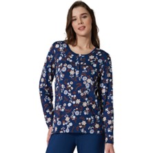 Pijadore Kadın Lacivert Uzun Kol Pijama Takım 1724