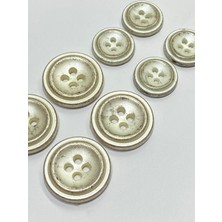 Karan Tuhafiye Italyan Sedef Boyalı Eskitme Düğme Seti / Kaban Mont Düğmesi /4+8 Set