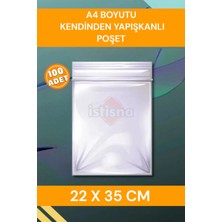 İstisna Kendinden Yapışkanlı Açılıp Kapanabilir Şeker Kurabiye Şeffaf Plastik Poşet Torba 100 Adet 22 x 35 cm