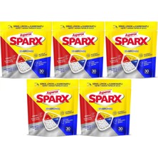 Asperox Sparx Bulaşık Makinesi Kapsülü 150 Adet Hepsi 1 Arada (Sirke-Limon-Karbonatlı) (5pk*30)