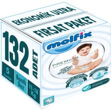 Molfix Premium Bebek Bezi Beden:5 11-18 kg Junior 132 Adet Ekonomik Ultra Fırsat Paketi