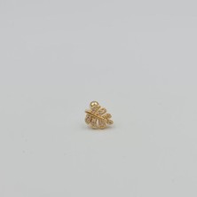 SE Jewellery Cerrahi Çelik Taşlı Yaprak Modeli Tragus Helix Piercing Küpe