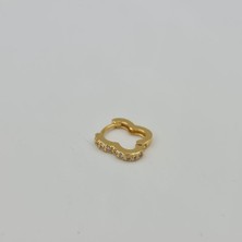 SE Jewellery Cerrahi Çelik Taşlı Çiçekli Halka Küpe Tragus Helix Kıkırdak Piercing