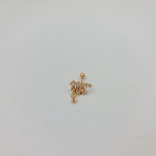 SE Jewellery Sallantılı Taşlı Baget Cerrahi Çelik  Küpe Tragus Helix Kıkırdak Piercing