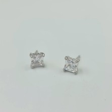 SE Jewellery Gümüş Tek Taş Pimli Küpe