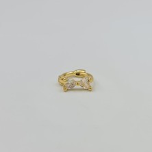 SE Jewellery Cerrahi Çelik Taşlı Fiyonk Halka Küpe Tragus Helix Kıkırdak Piercing
