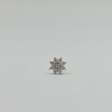 SE Jewellery Çiçekli Taşlı Cerrahi Çelik Küpe Tragus Helix Kıkırdak Piercing