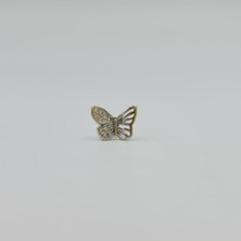 SE Jewellery Cerrahi Çelik Taşlı Kelebek Küpe Tragus Helix Kıkırdak Piercing
