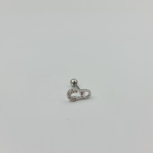 SE Jewellery Çengelli Iğne Detaylı Cerrahi Çelik Küpe Tragus Helix Kıkırdak Piercing