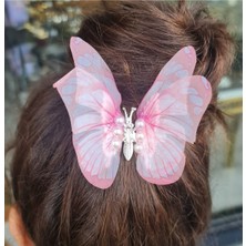 SE Jewellery Şifon Iplik Inci Detaylı Kelebek Saç Tokası