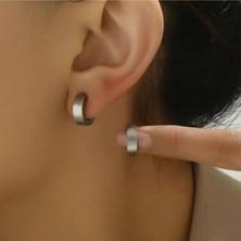 SE Jewellery Gümüş Renk Unisex Mini Boy Klasik Halka Küpe 1 cm