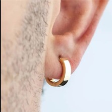 SE Jewellery Gold Orta Boy Erkek Klasik Halka Küpe