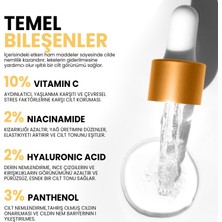 C Vitamini Ton Eşitleyici ve Cilt Aydınlatıcı Bakım Serumu(Niacinamid Hyaluronic Acid PANTHENOL)30ML