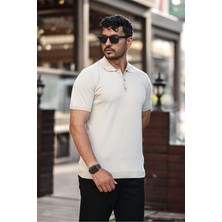 Erkek Viskoz Karışımlı Triko Polo T-Shırt 3 Düğmeli Esnek ve Nefes Alan Kaliteli