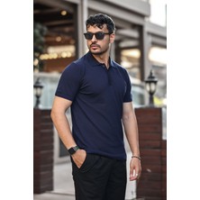Erkek Viskoz Karışımlı Triko Polo T-Shırt 3 Düğmeli Esnek ve Nefes Alan Kaliteli
