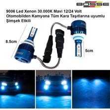 Bosse 9006 LED Xenon Deli Mavi 30.000K Hb4 Şimşek Etkili 12 - 24 Volt Uyumlu Bosse Forza Serisi 2li