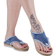 Kot Terlik Soft Taban Hasır Desen Parmak Arası Casual Terlik