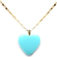 Blora Turkuaz Kalp Kolye