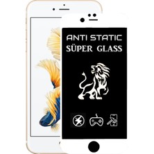 Case World iPhone 6s Plus Tam Kaplayan Anti Statik Dayanıklı Süper Cam Ekran Koruyucu - Beyaz