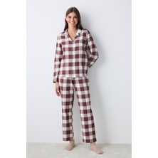 Penti Brown Gingham Kahverengi Gömlek Pantolon Pijama Takımı