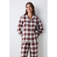 Penti Brown Gingham Kahverengi Gömlek Pantolon Pijama Takımı