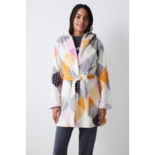 Colorful Gingham Ekru Sabahlık