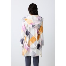 Colorful Gingham Ekru Sabahlık