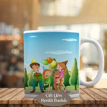 Partiye Gien Balonlu Kız Baskılı Kupa Bardak Hediyelik-25161