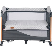 Mamma Luxury Alüminyum Anne Yanı Organizerli Dönenceli Park Yatak Beşik 70 x 110 Cm. ( Sünger Yatak  )