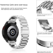 Samsung Galaxy Watch 7 40 43 44 47MM Uyumlu Kordon Metal Kordon Ayarlama Aparatlı Klasik Kordon