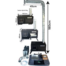 Katlanır Ayaklı Kuzineli Kamp ve Çadır Sobası - Ful Set Çantalı