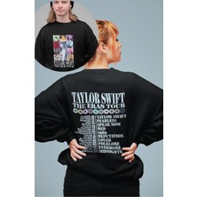 Fuddy Moda Taylor Swift Eras Tour Sırt Baskılı Kapüşonsuz Sweatshirt, Unisex Oversize Taylor Swift Sweatshirt