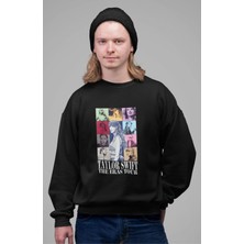 Fuddy Moda Taylor Swift Eras Tour Sırt Baskılı Kapüşonsuz Sweatshirt, Unisex Oversize Taylor Swift Sweatshirt