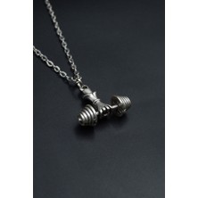 Halter - Dambıl  Gümüş Kaplama Unisex Düz Zincir Kolye kod 807