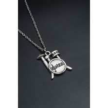 Bateri  Gümüş Kaplama Unisex Düz Zincir Kolye kod 835