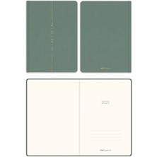 Matt Notebook 2025 Yılı A5 Keten Haftalık Ajanda 15X21 cm - 12 Aylık Yeşil