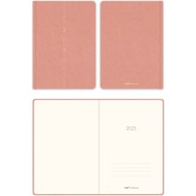 Matt Notebook 2025 Yılı A5 Keten Haftalık Ajanda 15X21 cm - 12 Aylık Pembe