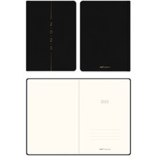 Matt Notebook 2025 Yılı A5 Keten Haftalık Ajanda 15X21 cm - 12 Aylık Siyah